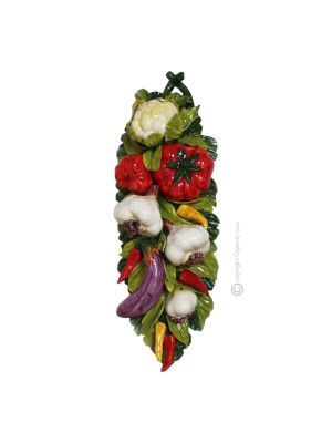 VEGETABLES Wall decorative object to hang artistic ceramic