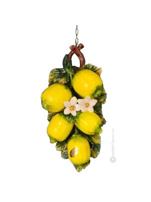 LEMONS Wall decorative object to hang artistic ceramic