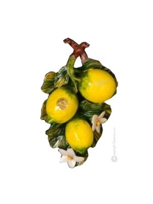 LEMONS Wall decorative object to hang artistic ceramic