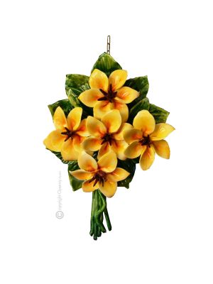 BOUQUET Wall decorative object to hang artistic ceramic