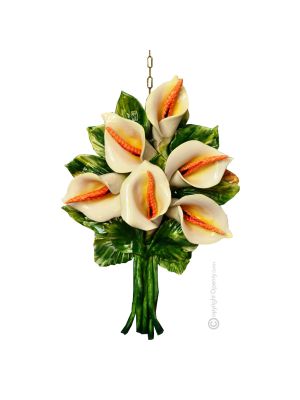 BOUQUET Wall decorative object to hang artistic ceramic