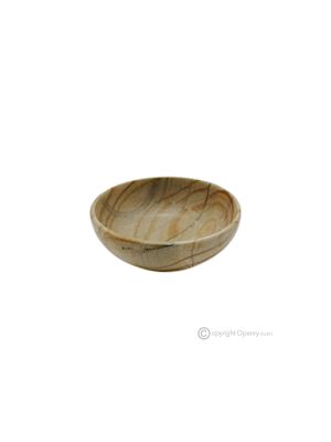 Teak Marble Bowl, Centerpiece Handmade in Italy, Authentic Stone.