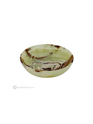 Bowl, green onyx marble, modern centerpiece, handmade in Italy, natural stone.