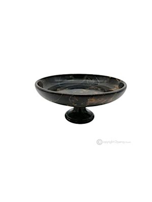 FRUIT BOWL in Nero Michelangelo marble, decorative handmade centerpiece, authentic natural stone.