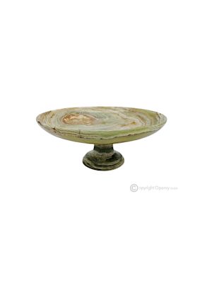 FRUIT BOWL in Green Onyx marble, handmade decorative centerpiece made of authentic natural stone.