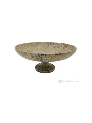 FRUIT BOWL in Pietra Fossile marble, decorative centerpiece handmade with authentic natural stone.