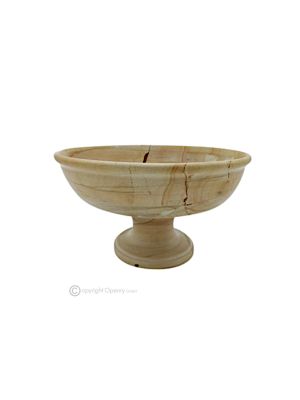 FRUIT BOWL in Teak marble centerpiece handmade decorative authentic natural stone.
