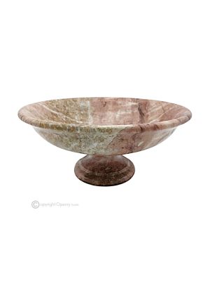 FRUIT BOWL in Pink marble, handmade decorative centerpiece made of authentic natural stone.