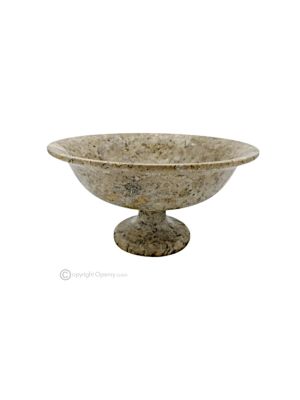 FRUIT BOWL in Pietra Fossile marble, handmade centerpiece modern design, authentic natural stone.