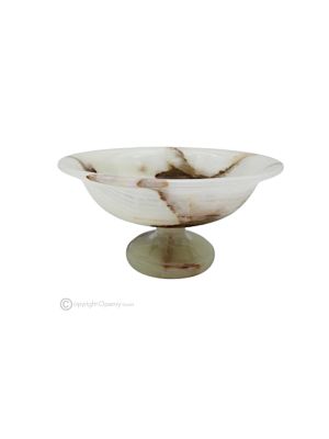 FRUIT BOWL in Onyx Iris marble, original handmade centerpiece, authentic natural stone.