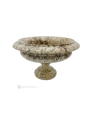FRUIT BOWL in Pietra Fossile marble, decorative handmade centerpiece, authentic natural stone.