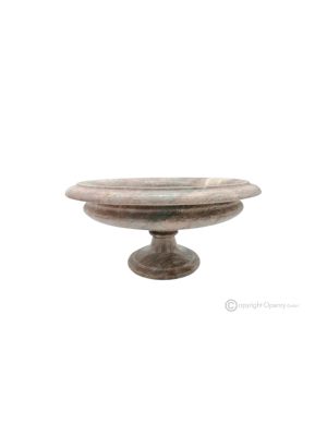 FRUIT BOWL in Rosso Prezioso marble, original handmade centerpiece, authentic natural stone.