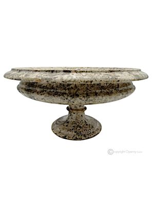 FRUIT BOWL in Pietra Fossile marble, handmade decorative centerpiece made of authentic natural stone.