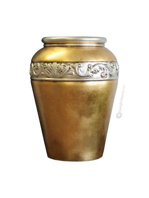 Flowers vase ceramic - Decor art - Classic jar design bas-relief