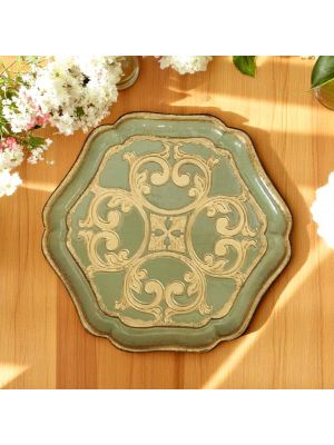 Wooden tray hand decorated with 24K gold leaf in the heart of Florence.