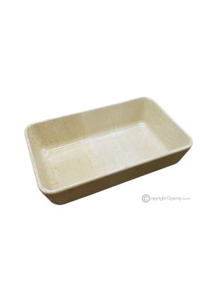 CENTERPIECE in authentic mocha cream natural stone, with a modern design, handmade.