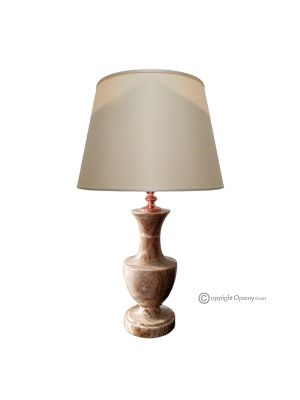 LAMP in Onyx Ivory marble, lampshade in authentic natural stone, with a classic and elegant design.