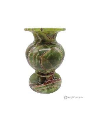Decorative VASE in green onyx marble, authentic natural stone, handmade, elegant.