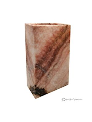 LAMP in fine pink onyx marble, lampshade in authentic natural stone, handmade.