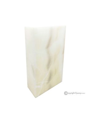 TABLE LAMP in White Onyx marble, natural stone, modern design, handmade.
