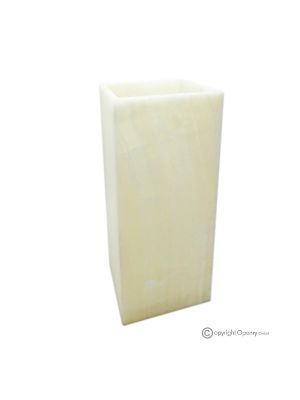 White Onyx Marble Table Lamp, Natural Stone, Modern Design, Handmade.