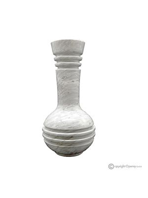 VASE in Bardiglio marble, precious natural stone, handcrafted, ornamental.