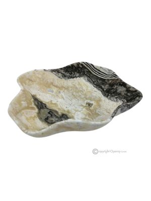 CENTERPIECE in zebra onyx, authentic natural stone, a refined luxury object.