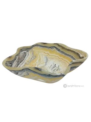 CENTERPIECE in zebra onyx, authentic natural stone, modern design, handmade.