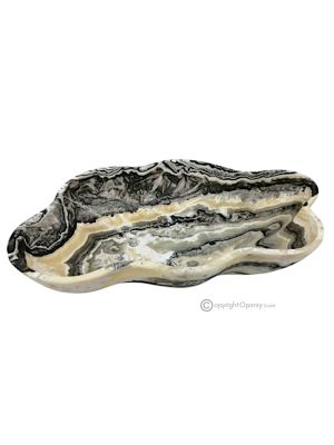 CENTERPIECE in zebra onyx, authentic natural stone, a luxury piece with a refined design.
