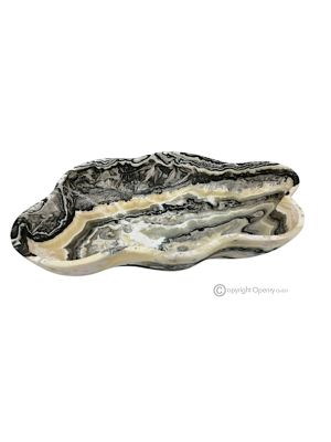CENTERPIECE in zebra onyx, authentic natural stone, luxury element handmade.