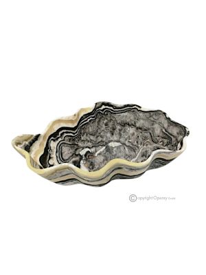 CENTERPIECE in zebra onyx, authentic natural stone, modern design, handmade.
