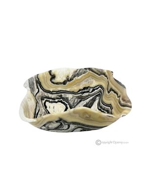 CENTERPIECE in zebra onyx, authentic natural stone, luxury decoration handmade.