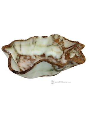 CENTERPIECE in green onyx, authentic natural stone, a refined piece of handmade luxury.