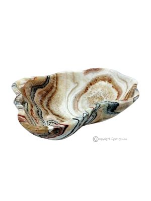 CENTERPIECE in zebra onyx, authentic natural stone, an element of handcrafted luxury.