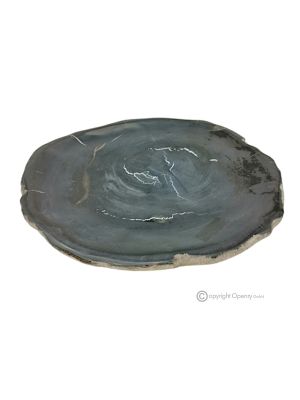 CENTERPIECE in fossil wood stone elegant, modern design, handmade.