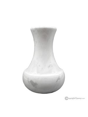 VASE in white Carrara marble, precious natural stone, handcrafted, ornamental.