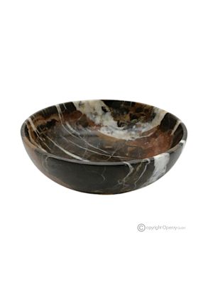 BOWL in authentic Michelangelo black marble, elegant and refined design, handmade.