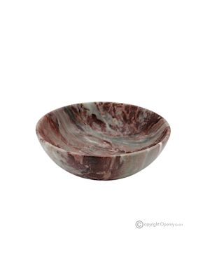 BOWL in precious red marble, authentic natural stone, handmade.