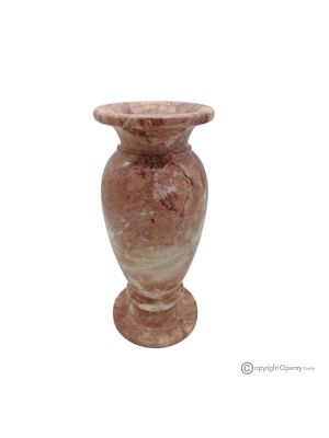 VASE, amphora in authentic pink marble, handmade, classic and refined design.