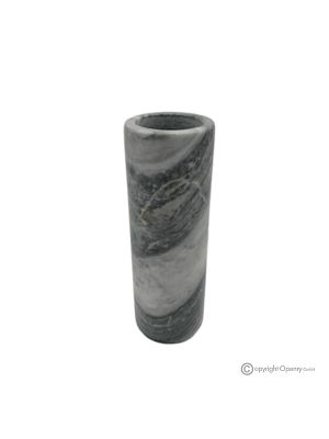 Cylindrical VASE in Grey marble, authentic natural stone, handmade, modern design.