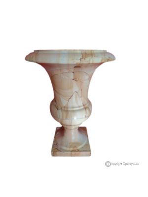 Medici VASE in Teak marble, genuine natural stone, handmade, exclusive design.
