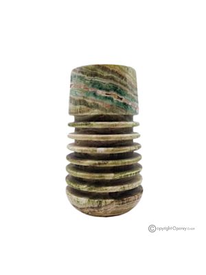 VASE in emerald onyx marble, genuine natural stone, handmade, modern design.