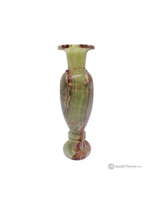 Green onyx marble amphora VASE, natural stone, handmade, elegant design.