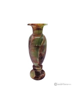 VASE, amphora in green onyx marble, authentic stone, handmade, decorative and elegant.