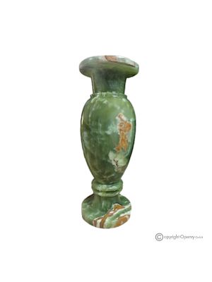 VASE, amphora in green onyx marble, authentic natural stone, handmade, decorative.