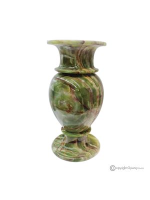 VASE in green onyx marble, top quality authentic stone, handmade, decorative.