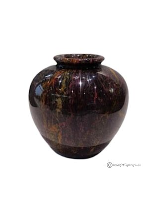 VASE curved in marble, authentic oriental stone of top quality, handmade, exclusive.