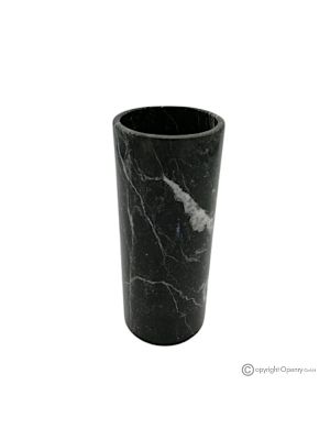 Cylindrical VASE in marble, natural stone, handcrafted, modern and elegant design.