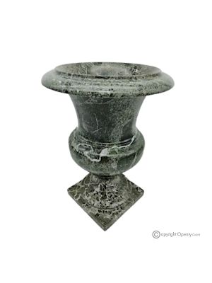 Medici VASE in green marble, natural stone, handcrafted, classic design.