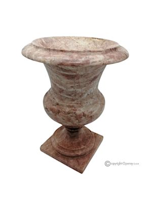 Medici VASE in pink marble, natural stone, handcrafted, elegant design.